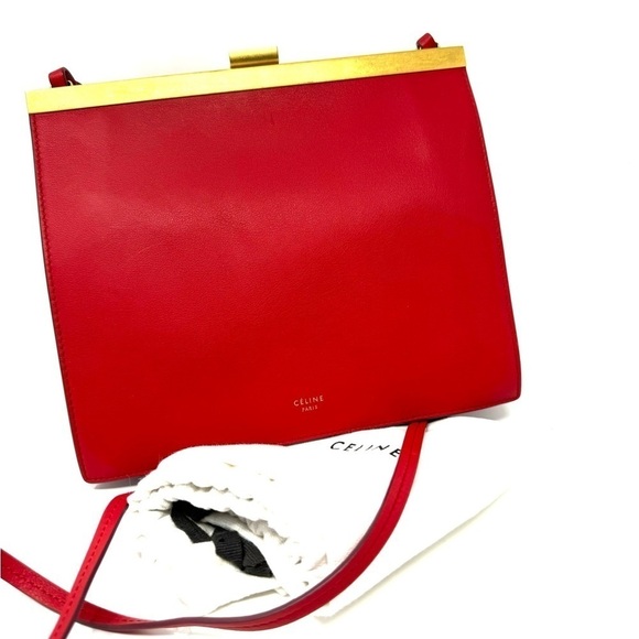 Celine Red Clasp Bag – Phoebe Philo Era Calfskin Crossbody - Picture 1 of 12